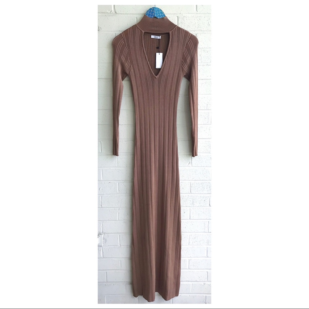 ARC Dorit Hazel Ribbed Knit Bodycon Maxi Dress - Picture 1 of 8